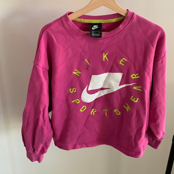 Nike Tops - Nike womens hot pink crop sweatshirt size Small
